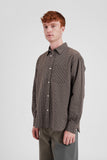 Mo Check Oversized Shirt - Taupe