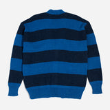 Striped Mohair Oversized Cardigan - Blue