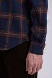 Osvald Organic Flannel Check Shirt - Wine Red