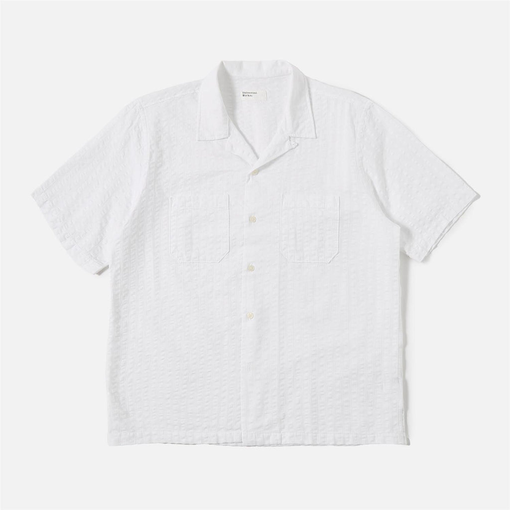 Sal Road Shirt - White Kos Self Stripe