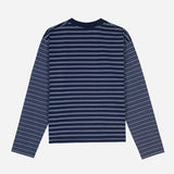 Multi Stripe LS Mockneck T-shirt - Indigo