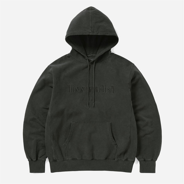 Overdyed Embroidery Hoodie - Charcoal