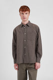 Mo Check Oversized Shirt - Taupe