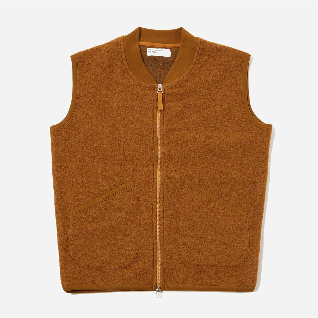 Zip Waistcoat - Mustard Wool Fleece