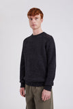 Roald Wool Cotton Rib Sweater - Dark Grey Melange