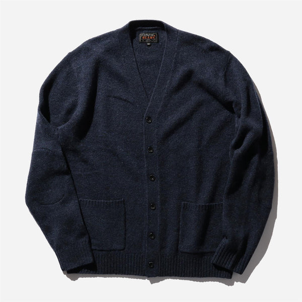 Cardigan Elbow Patch 7G - Navy