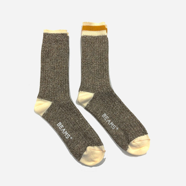 Rag Socks 2 Pack - Khaki/Yellow