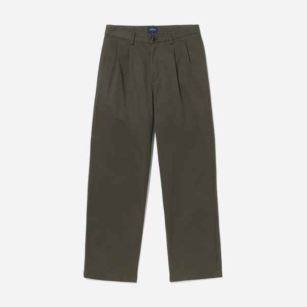 Twill Double-Pleat Pant - Olivewood