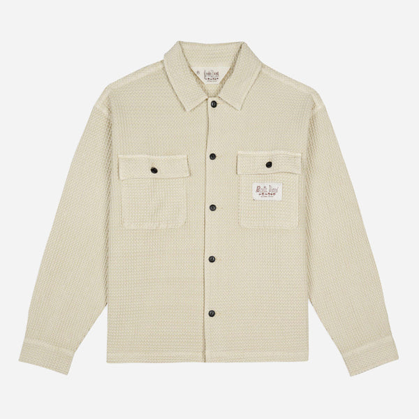 Waffle Button Front Shirt - Tan