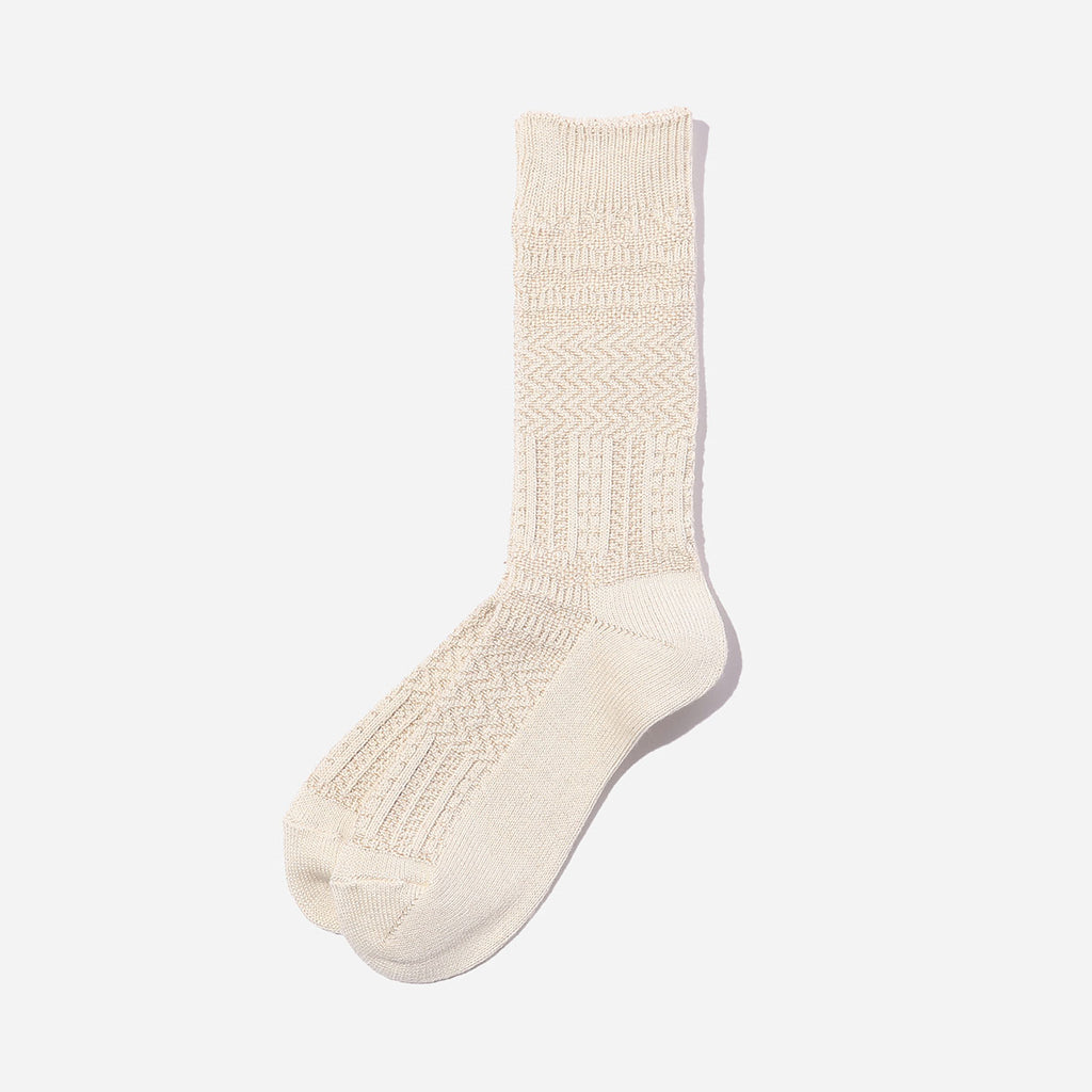 Patchwork-Like Socks - Ivory