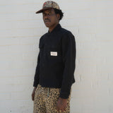 Waffle Button Front Shirt - Washed Black