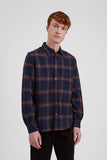 Osvald Organic Flannel Check Shirt - Wine Red