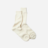 ROTOTO Cotton Waffle Crew Socks - Raw White