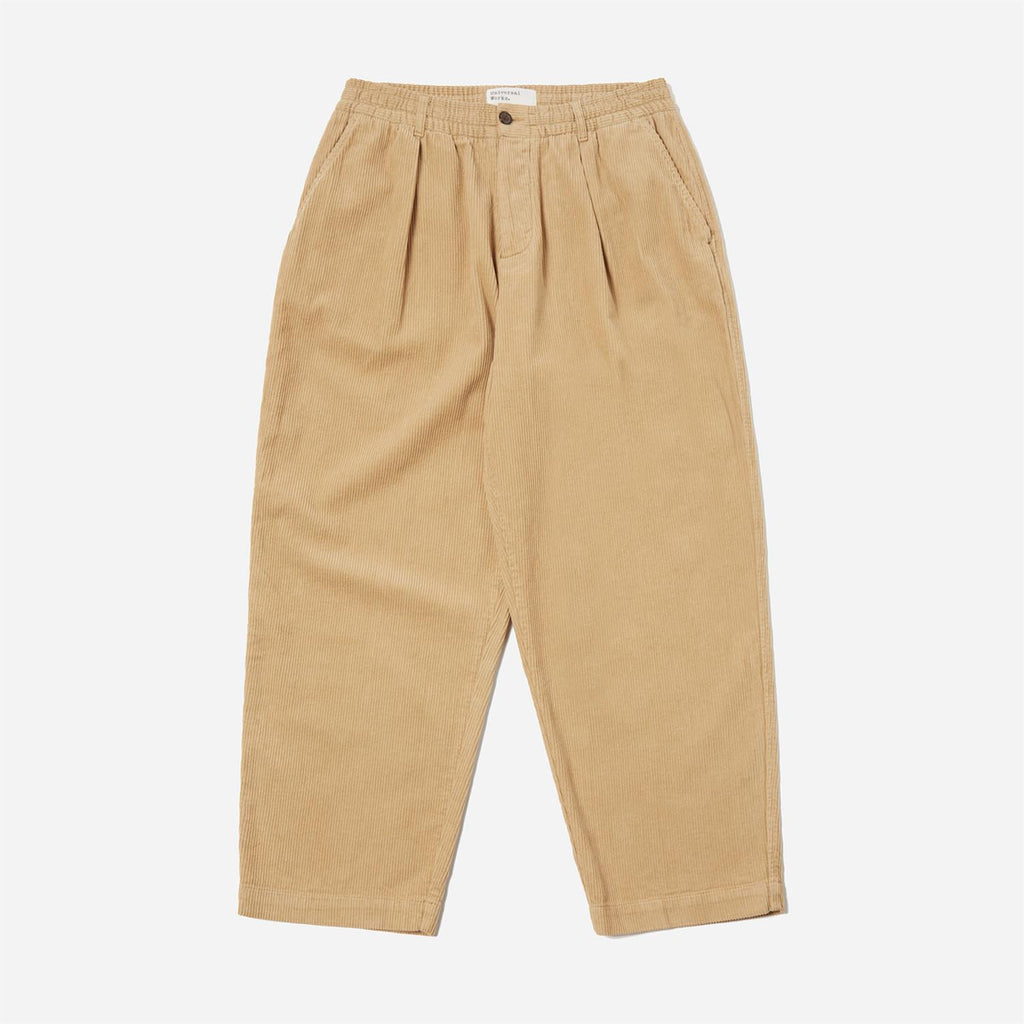 Pleated Track Pant - Fawn Cord