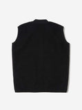 Zip Waistcoat - Black Wool Fleece