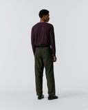 Twill Double-Pleat Pant - Olivewood