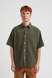 Mo Oversized Stripe SS Shirt - Moss Green