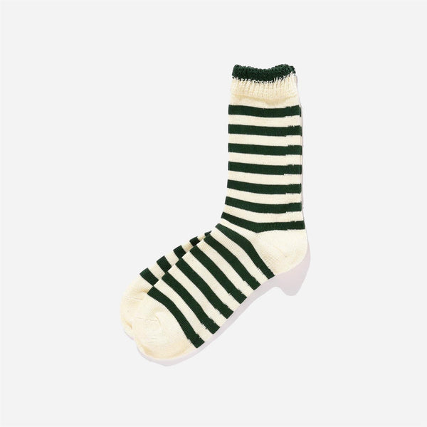 2 Tone Stripe Socks - Green