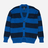 Striped Mohair Oversized Cardigan - Blue