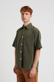 Mo Oversized Stripe SS Shirt - Moss Green