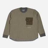 PE waffle long sleeve T - Khaki