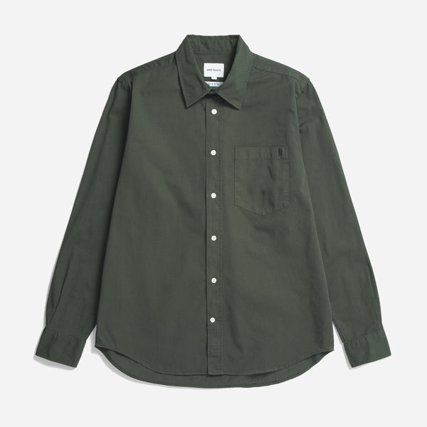 Algot Twill Shirt - Black Olive