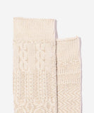 Patchwork-Like Socks - Ivory