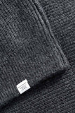 Roald Wool Cotton Rib Sweater - Dark Grey Melange