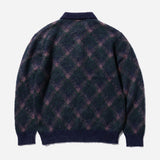 Knit Polo Argyle Shaggy - Navy