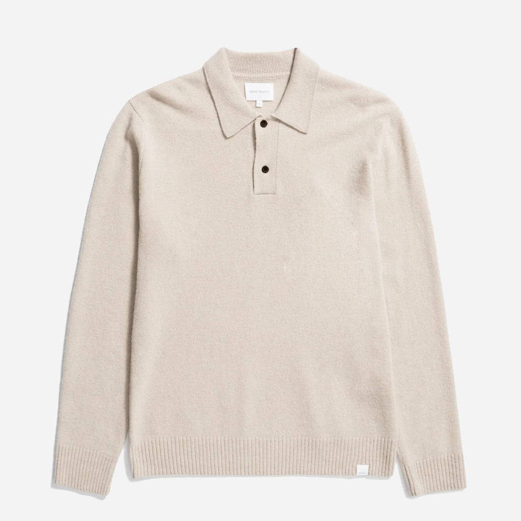 Norse Standard Merino Lambswool Polo - Oatmeal