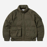 Multi Pocket Down Jacket - Olive Brown