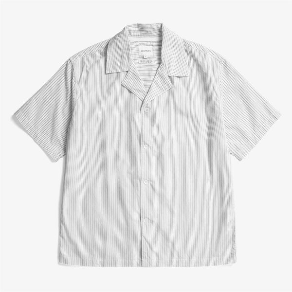 Mads Poplin Stripe SS - Ecru