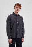 Osvald Organic Flannel Shirt - Charcoal Melange