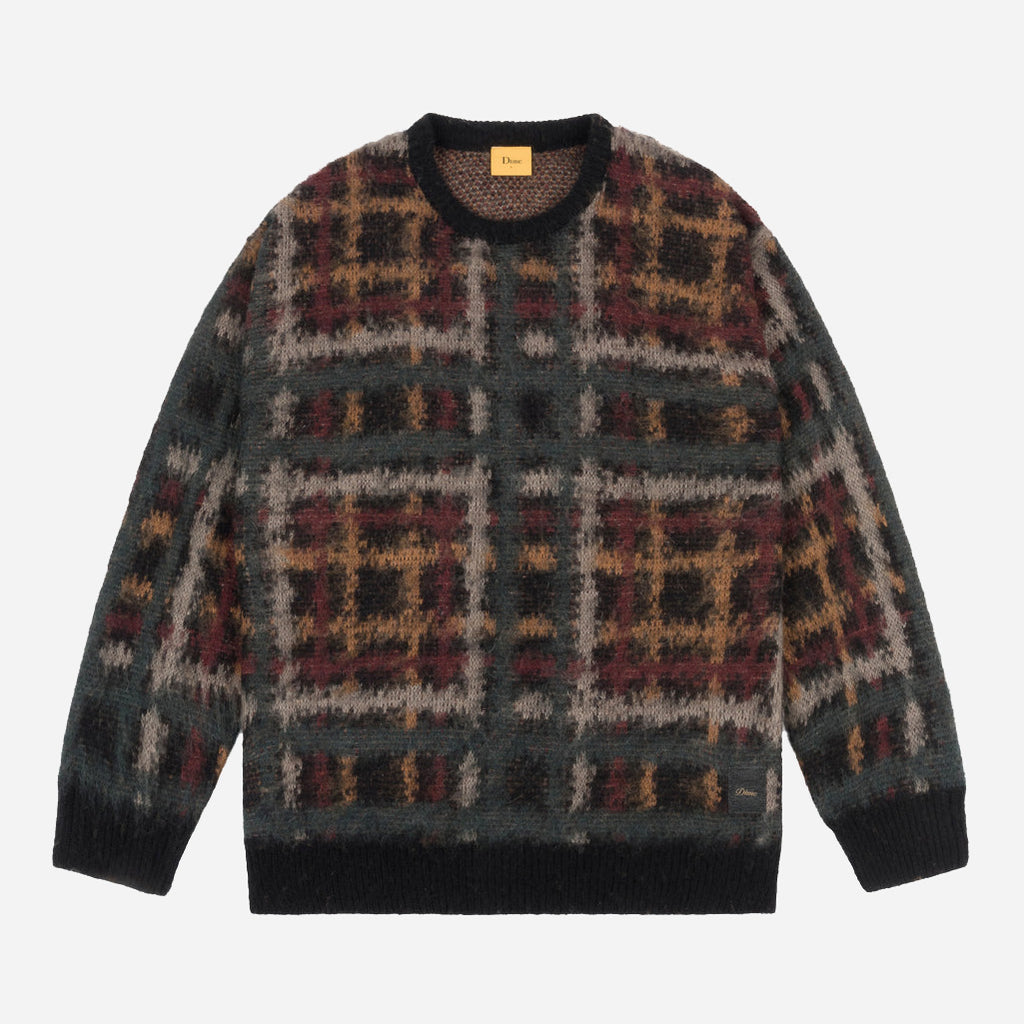 Plaid Mohair Knit - Black