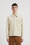 Fraser Relaxed Organic Loopback LS Polo - Oatmeal