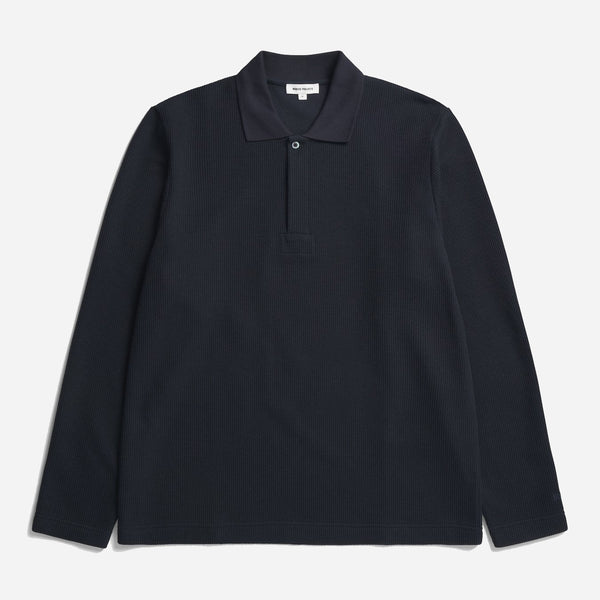 Ruben Double Face LS Polo - Dark Navy