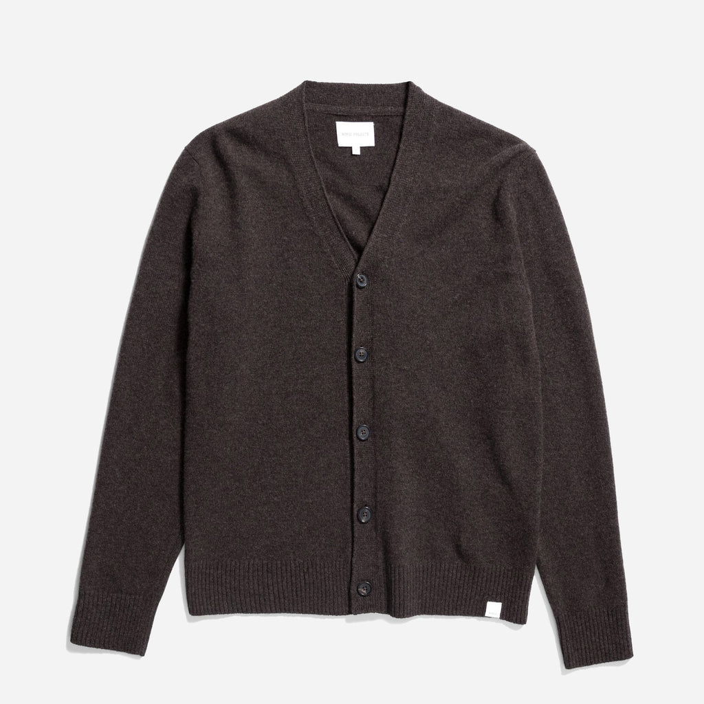 Norse Standard Merino Lambswool Cardigan - Heathland Brown