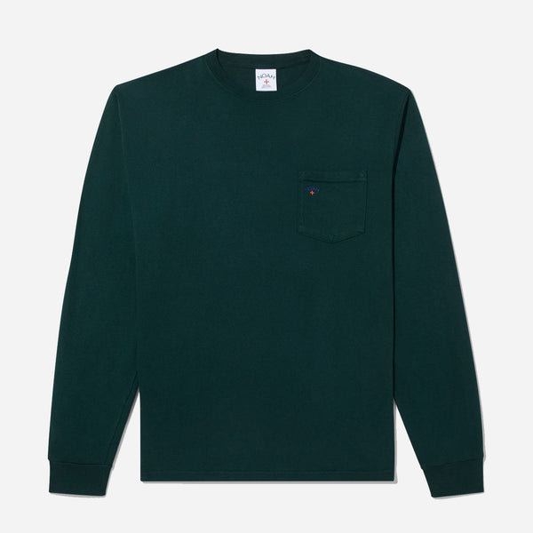 Long Sleeve Core Logo Pocket Tee - Forest Green