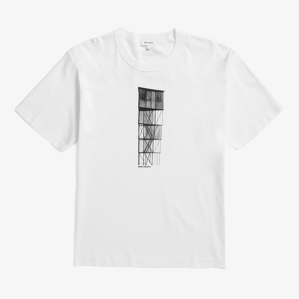 Holger Organic Interlock Tower Print T-Shirt - White