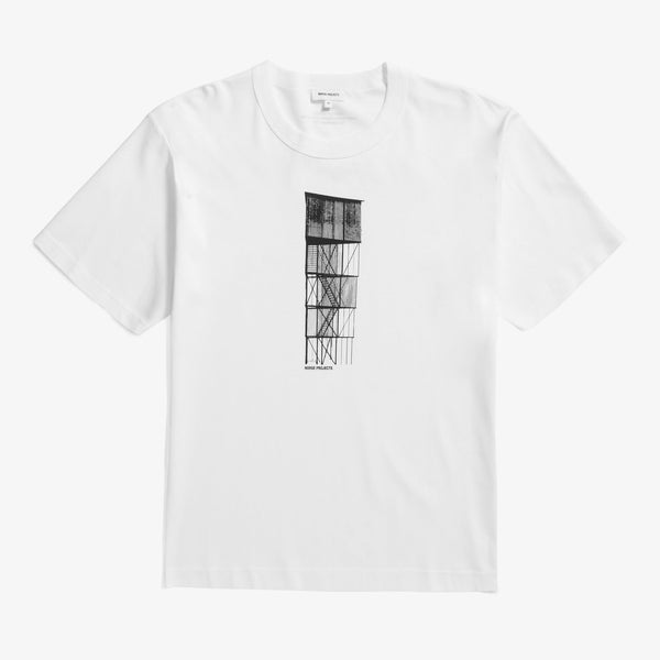 Holger Organic Interlock Tower Print T-Shirt - White