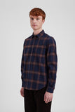 Osvald Organic Flannel Check Shirt - Wine Red