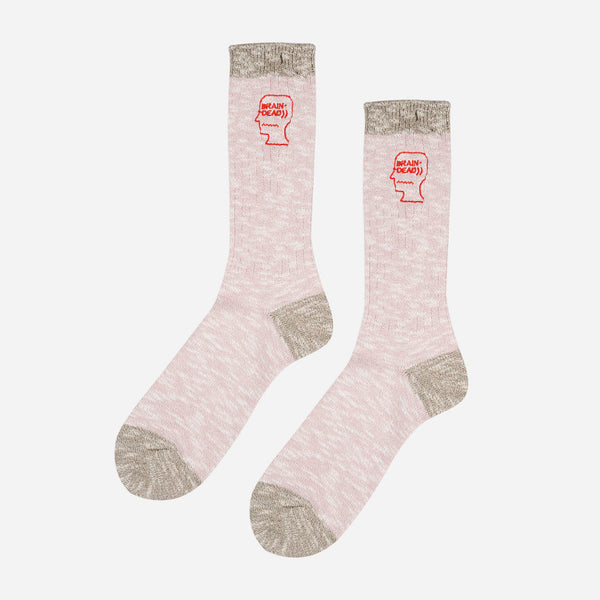 Marled Logohead Socks - Pink