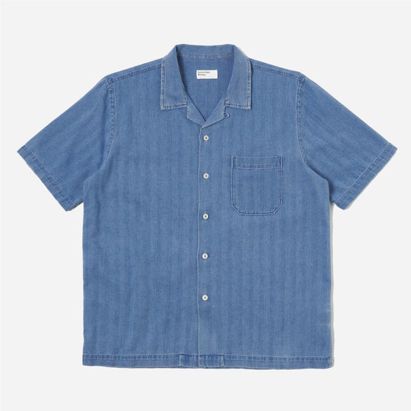 Road Shirt - Washed Indigo Herringbone Denim